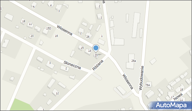 Pęckowo, Wiosenna, 13, mapa Pęckowo