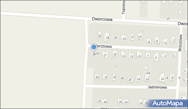 Pęgów, Wierzbowa, 19, mapa Pęgów