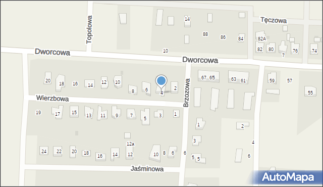 Pęgów, Wierzbowa, 4, mapa Pęgów