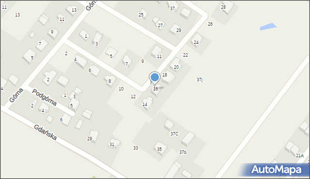 Pępowo, Wichrowa Górka, 16, mapa Pępowo