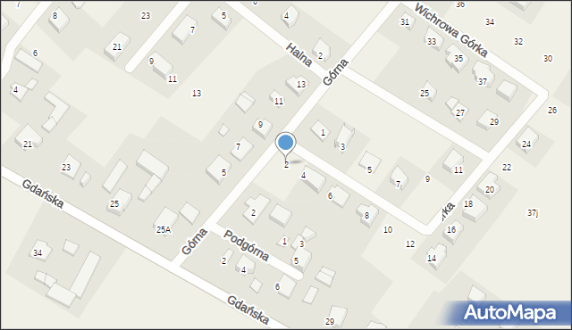 Pępowo, Wichrowa Górka, 2, mapa Pępowo