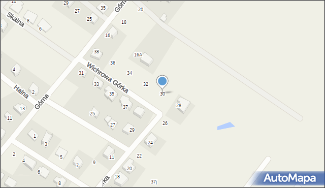 Pępowo, Wichrowa Górka, 30, mapa Pępowo