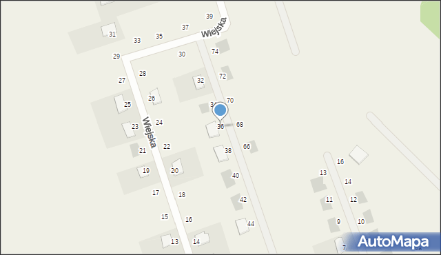 Pępowo, Wiejska, 36, mapa Pępowo