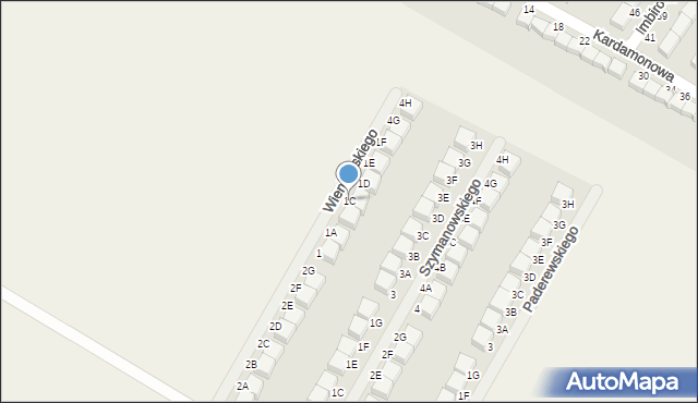 Pępowo, Wieniawskiego, 4C, mapa Pępowo