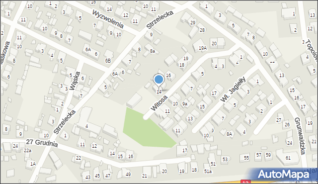 Piaski, Witosa Wincentego, 14, mapa Piaski