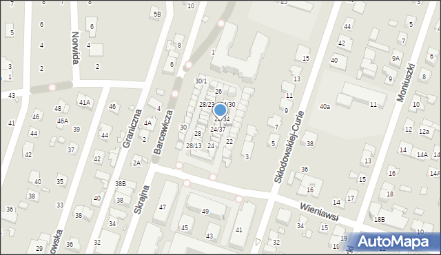 Piastów, Wieniawskiego Henryka, 24/36, mapa Piastów