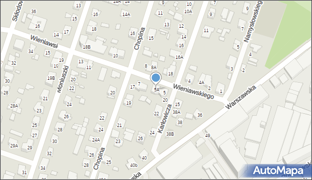 Piastów, Wieniawskiego Henryka, 5A, mapa Piastów