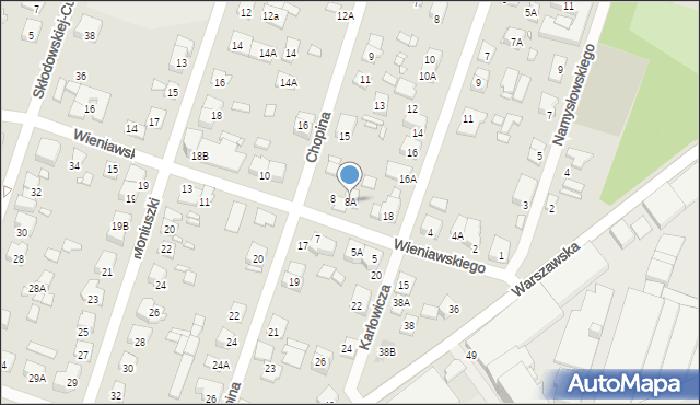 Piastów, Wieniawskiego Henryka, 8A, mapa Piastów