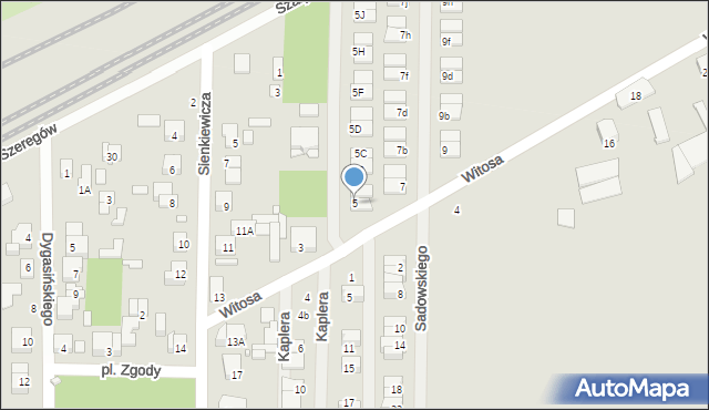 Piastów, Witosa Wincentego, 5, mapa Piastów