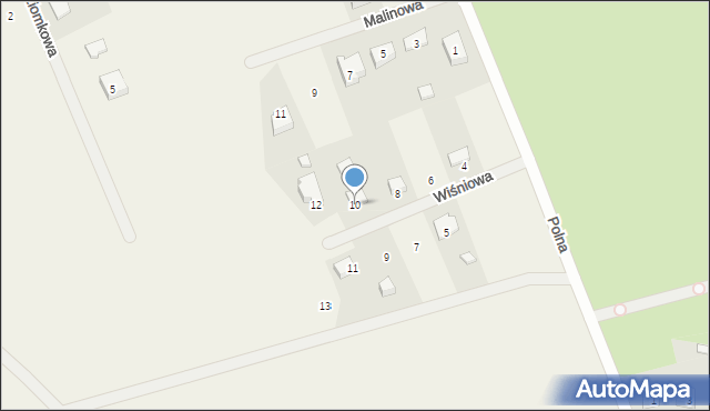 Piecki, Wiśniowa, 10, mapa Piecki