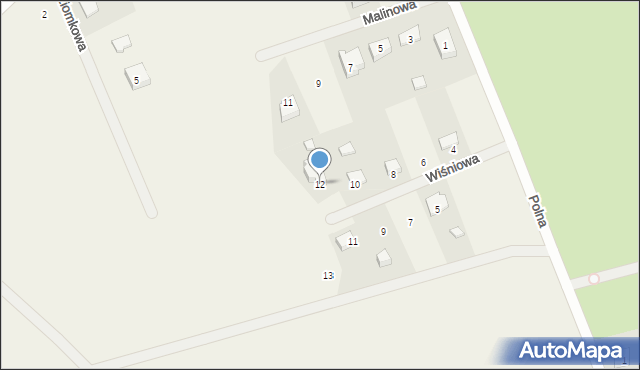 Piecki, Wiśniowa, 12, mapa Piecki