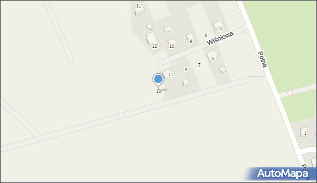 Piecki, Wiśniowa, 13, mapa Piecki