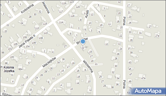 Piekary Śląskie, Wiosenna, 11, mapa Piekary Śląskie