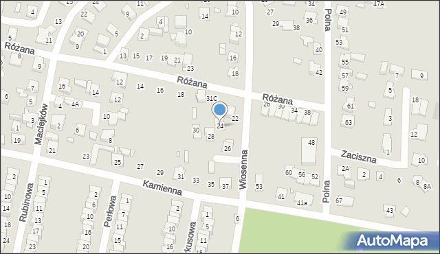 Piekary Śląskie, Wiosenna, 24, mapa Piekary Śląskie