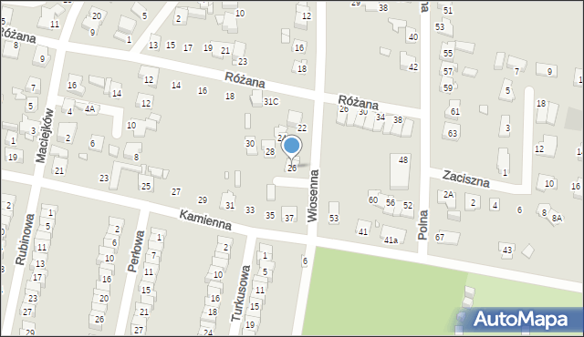 Piekary Śląskie, Wiosenna, 26, mapa Piekary Śląskie