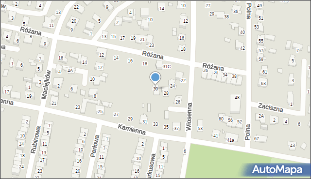 Piekary Śląskie, Wiosenna, 30, mapa Piekary Śląskie