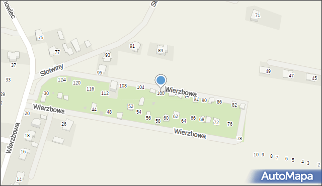 Pielgrzymowice, Wierzbowa, 100, mapa Pielgrzymowice