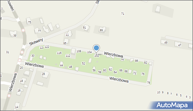 Pielgrzymowice, Wierzbowa, 102, mapa Pielgrzymowice