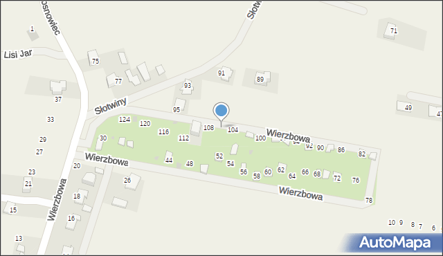 Pielgrzymowice, Wierzbowa, 106, mapa Pielgrzymowice