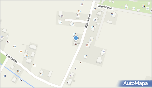 Pielgrzymowice, Wierzbowa, 11, mapa Pielgrzymowice