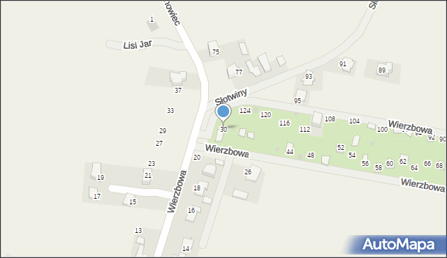 Pielgrzymowice, Wierzbowa, 30, mapa Pielgrzymowice