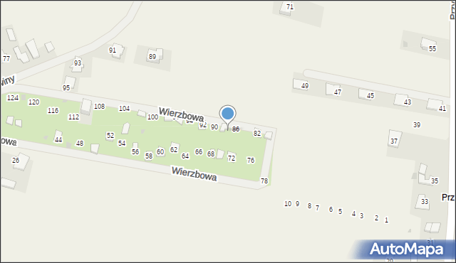 Pielgrzymowice, Wierzbowa, 88, mapa Pielgrzymowice