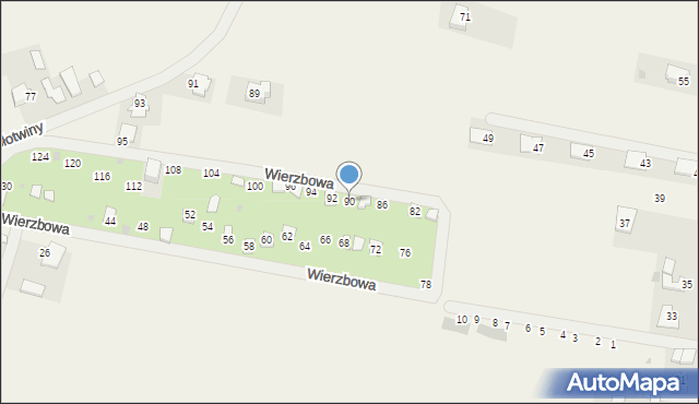 Pielgrzymowice, Wierzbowa, 90, mapa Pielgrzymowice