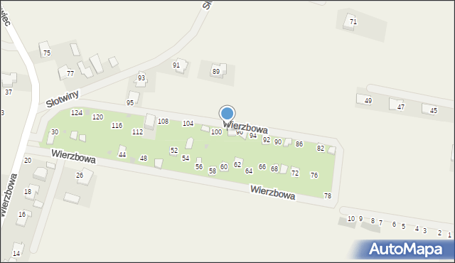 Pielgrzymowice, Wierzbowa, 98, mapa Pielgrzymowice