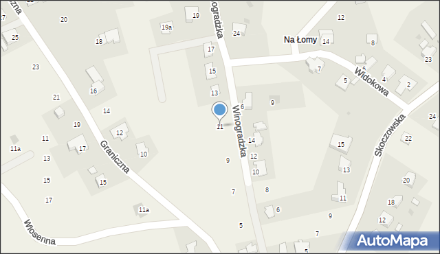 Pierściec, Winogradzka, 11, mapa Pierściec