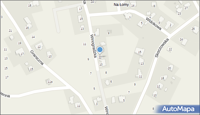 Pierściec, Winogradzka, 12, mapa Pierściec