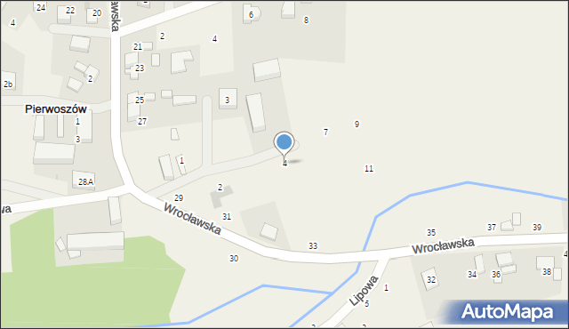 Pierwoszów, Wierzbowa, 4, mapa Pierwoszów