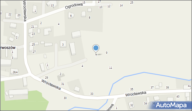 Pierwoszów, Wierzbowa, 7, mapa Pierwoszów