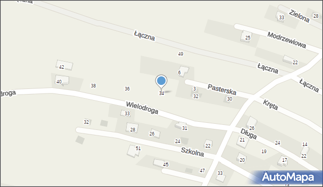 Pietrzykowice, Wielodroga, 34, mapa Pietrzykowice