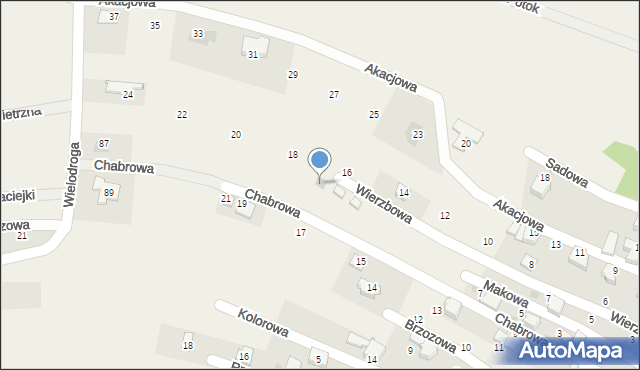 Pietrzykowice, Wierzbowa, 19, mapa Pietrzykowice