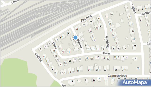 Piła, Wiejska, 4, mapa Piły