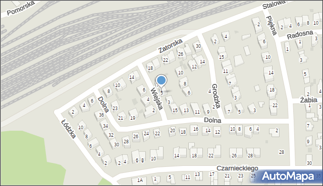 Piła, Wiejska, 5, mapa Piły