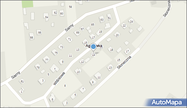 Pilchów, Wiśniowa, 14, mapa Pilchów