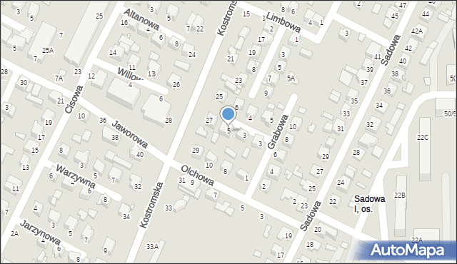 Piotrków Trybunalski, Wiązowa, 5, mapa Piotrków Trybunalski