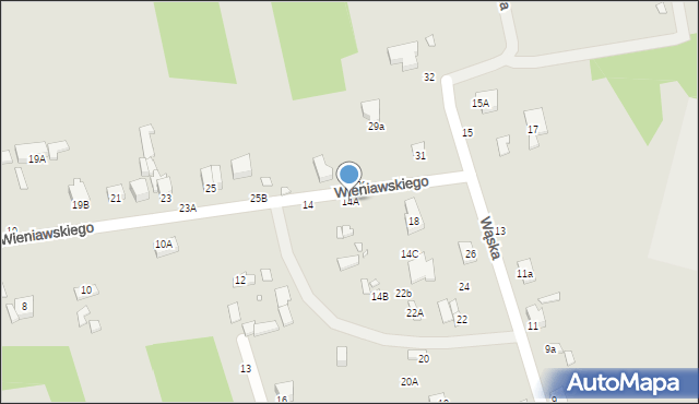 Piotrków Trybunalski, Wieniawskiego Henryka, 14A, mapa Piotrków Trybunalski