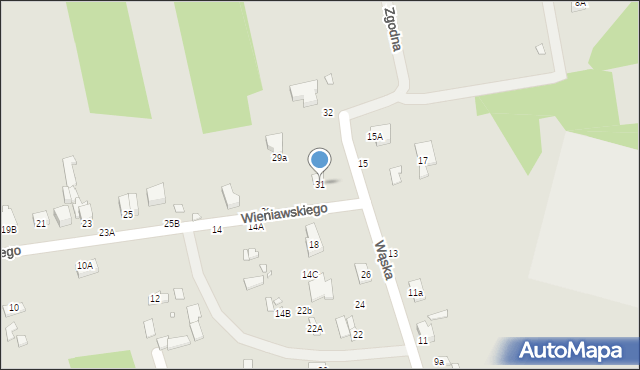 Piotrków Trybunalski, Wieniawskiego Henryka, 31, mapa Piotrków Trybunalski