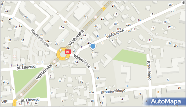 Piotrków Trybunalski, Wierzejska, 1, mapa Piotrków Trybunalski