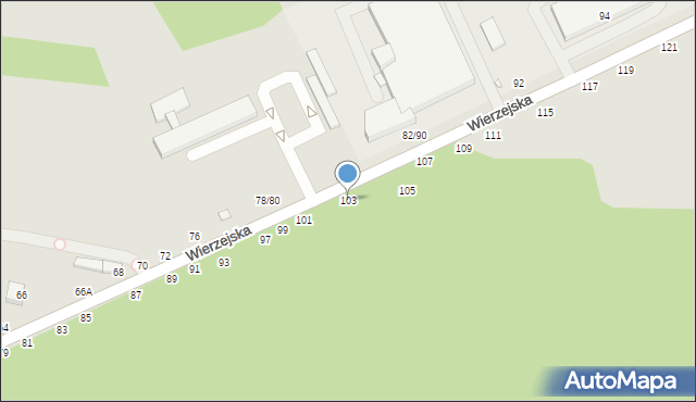 Piotrków Trybunalski, Wierzejska, 103, mapa Piotrków Trybunalski