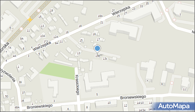 Piotrków Trybunalski, Wierzejska, 13b, mapa Piotrków Trybunalski