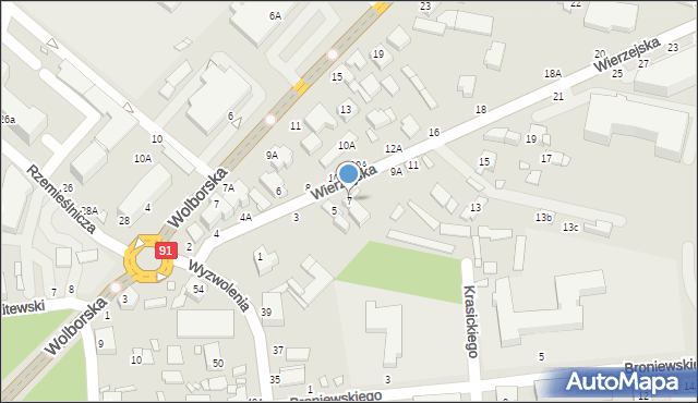 Piotrków Trybunalski, Wierzejska, 7, mapa Piotrków Trybunalski