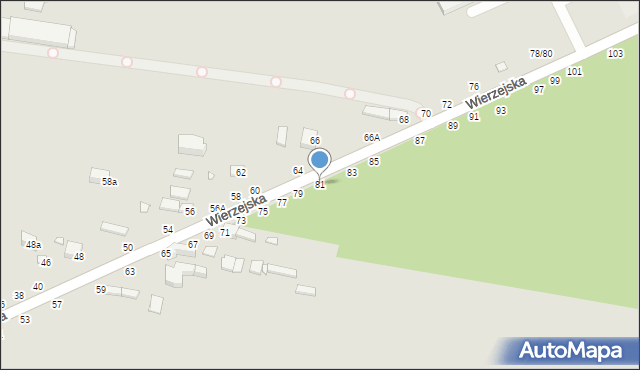 Piotrków Trybunalski, Wierzejska, 81, mapa Piotrków Trybunalski