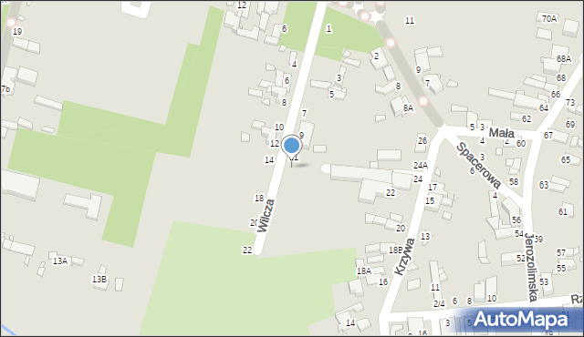 Piotrków Trybunalski, Wilcza, 13, mapa Piotrków Trybunalski