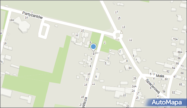 Piotrków Trybunalski, Wilcza, 4, mapa Piotrków Trybunalski