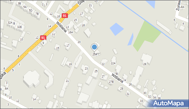 Piotrków Trybunalski, Wiślana, 20A, mapa Piotrków Trybunalski