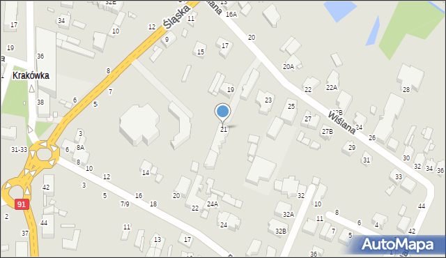 Piotrków Trybunalski, Wiślana, 21, mapa Piotrków Trybunalski