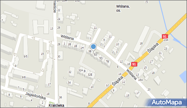 Piotrków Trybunalski, Wiślana, 3D, mapa Piotrków Trybunalski